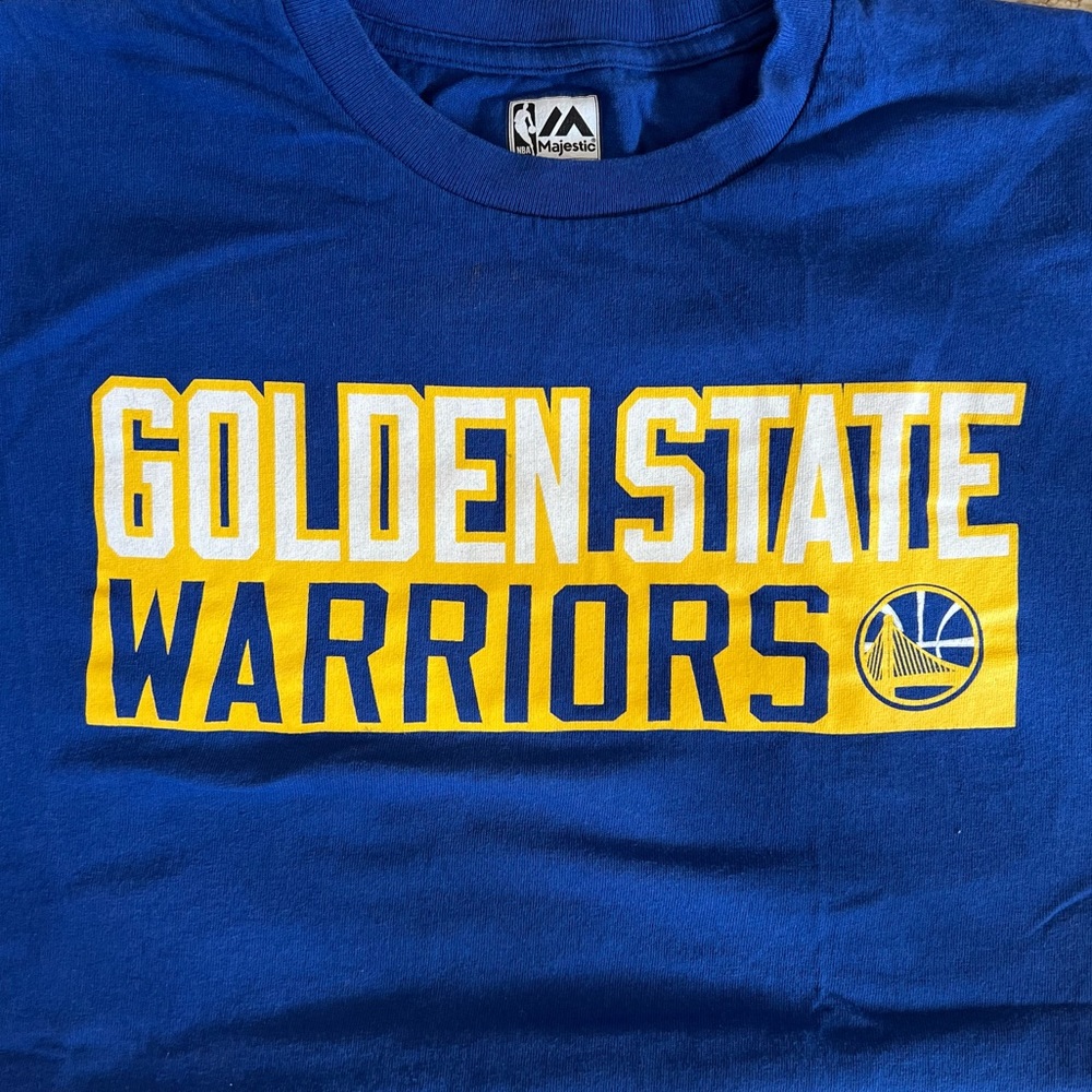 Gently worn Majestic Warriors tshirt: Harrison Barnes; size Large
